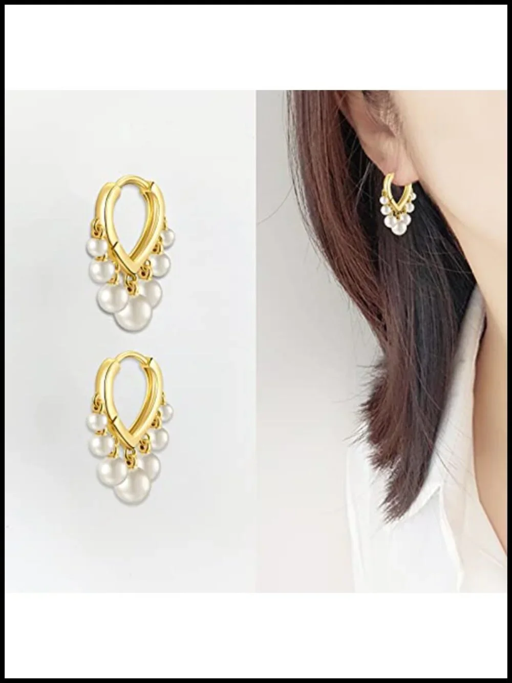 14K Gold Plated Dangle Huggie Hoop Earrings for Women Hypoallergenic Trendy